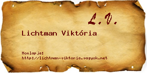 Lichtman Viktória névjegykártya